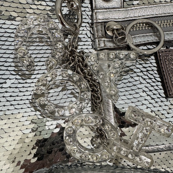 RARE Vintage New Coach Poppy Limited Edition Sequin Spotlight Silver Tote #13821 - Picture 7 of 16